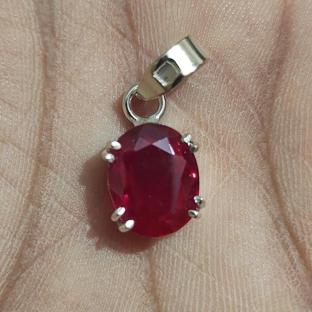 Natural Ruby Pendant Sterling Silver 5.55 CT Oval Gemstone Jewelry for Women - Picture 9 of 9